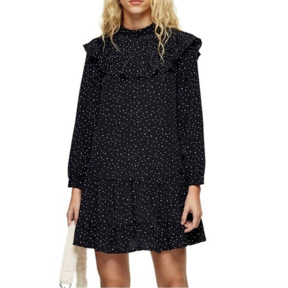 top shop black and white dress